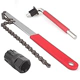 Luditek Extended Bike Cassette Removal Tool with Chain Whip and Auxiliary Wrench Bicycle Sprocket Removal Tools Sprocket Remover