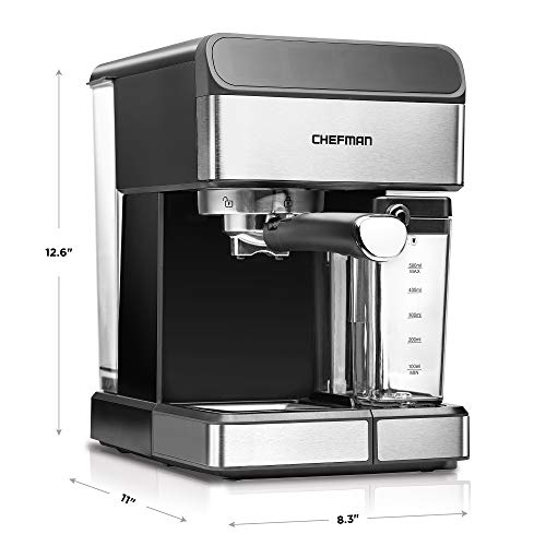 Chefman 6in1 Espresso Machine with BuiltIn Milk Frother, 15BAR Pump