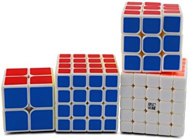 Taryana Set of 2X2X2 3X3X3 4X4X4 5X5X5 YJ Series ~ Speed Magic Cube Puzzle ~ White