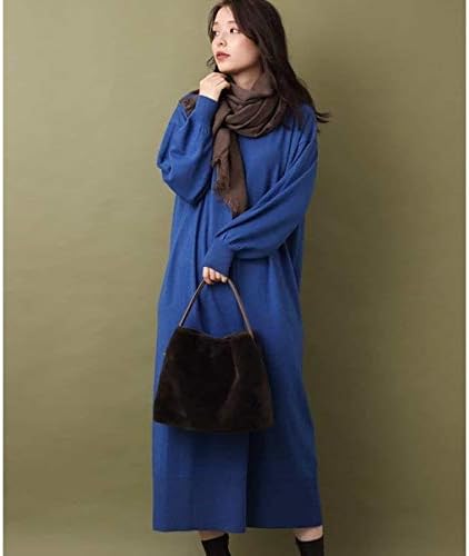 Amazon Mk ミッシェルクラン Mk Michel Klein 洗える Vネックニットワンピース ブルー M ワンピース チュニック 通販