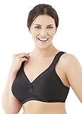 Glamorise Women's Plus-Size Magic Lift Seamless Support T-Shirt Soft Cup Bra, Black, 44DD