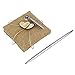 LEORX Burlap Wooden Hearts Wedding Pen Stand Set for Wedding Bridal