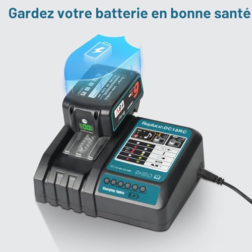 Waitley DC18RC Charger for Makita 14.4V ~ 18V Battery BL1860B BL1860 BL1850B BL1850 BL1840B BL1840 BL1415 BL1430
