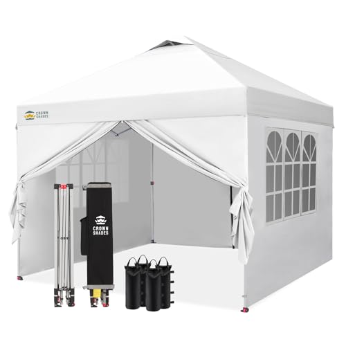 CROWN SHADES Pavillon 3x3 m Pop-Up wasserdicht mit 4 Seitenteilen