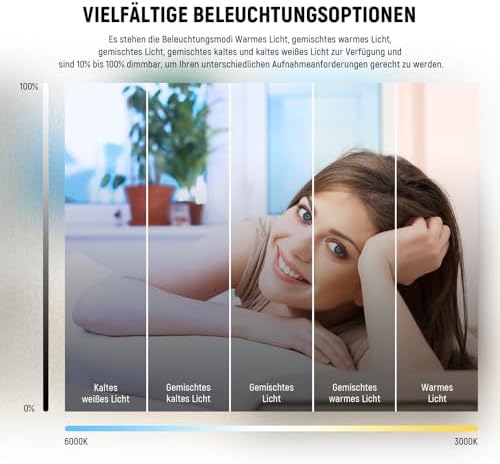 Basics 5" Ringlicht mit Mini Stativ Ständer für Tisch Videokonferenz Licht, Clip on Streaming Set für Monitor Webcam Laptop Computer Make up Selfies Videoaufnahmen, Reinigungstuch, BR60
