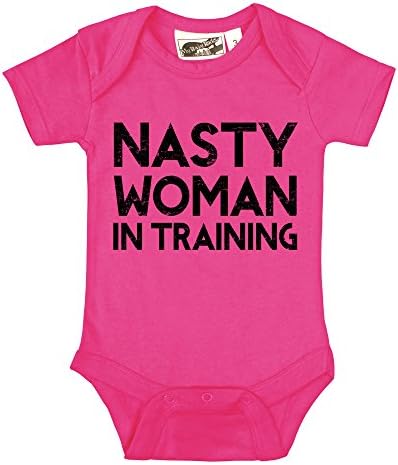 My Baby Rocks Nasty Woman in Training Hot Pink One Piece by (12 Months)