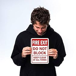 Fire Exit Sign, Do Not Block Keep Clear at All