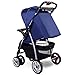Costzon Baby Stroller, Foldable Infant Pushchair with 5-Point Safety Harness, Multi-Position Reclining Seat, Parent and Child Tray, Large Storage Basket, Suspension Wheels, Blue