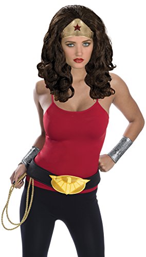 Rubie's Women's Dc Comics Wonder Woman Wig and Accessories Bundle