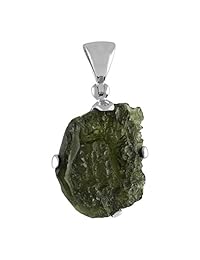 Plata de ley starborn Creaciones 40 cts naturales moldavite colgante
