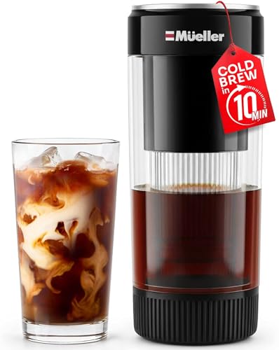 Mueller RapidBrew Cold Brew Iced Coffee Maker, Black | 10 Min Fast...