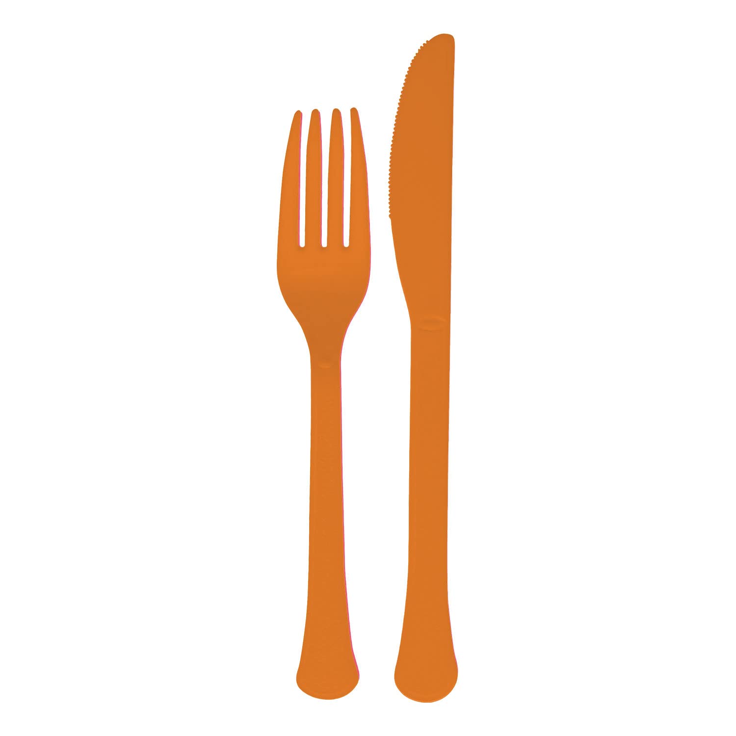 Amscan 9915411-204 - Orange Eco-Friendly Re-usable Dishwasher Safe Mixed Cutlery - 24 Pack
