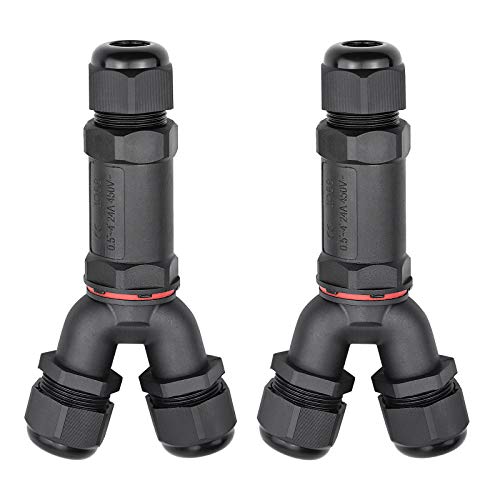 2 Stück Kabelverbinder Wasserdicht IP68 3 Polig Y-Form für Ø6-12 mm Kabeldurchmesser Verteilerdose Außen Erdkabel…