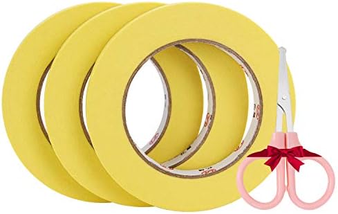 Zenzus Multi Surface Masking Tape, 13mm x 55m, 3 Rolls with Gift Scissors