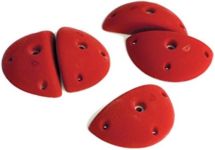 Driftless Edges - 2X6" Bolt or Screw-on Climbing Holds (Set of 5) (Red-Full)