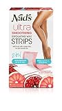 NAD'S Body Wax Strips - 2-In-1 Skin Exfoliator - wax Hair Removal for Women - at Home Waxing Kit With 20 Waxing Strips + 4 Calming Oil Wipes