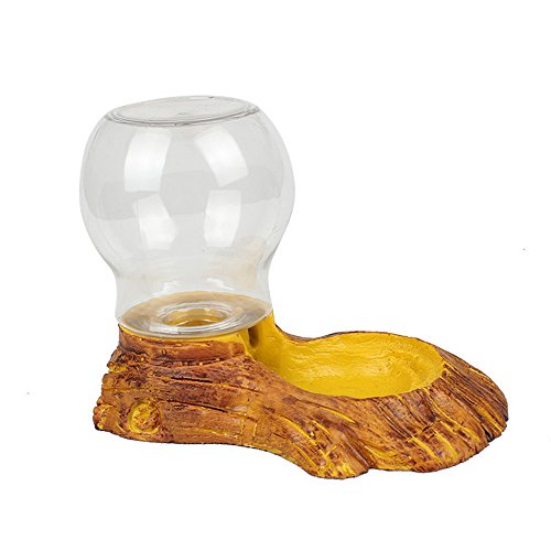 HIFUAR Reptile Waterer Automatic-refilling Water Feeding Water Bowl with Bottle for Home Decoration for Turtle Lizard Reptile Pet (Gold)