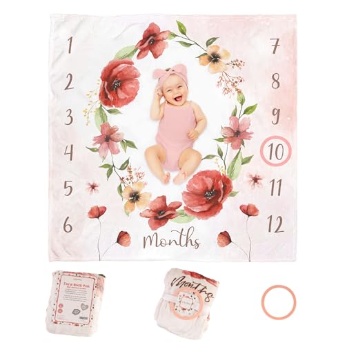 KooKooBaby Monthly Baby Milestone Blanket, 47