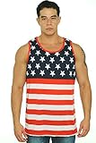 Men's USA Flag Tank Top America Stars & Stripes: MEDIUM