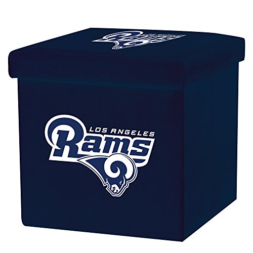 Franklin Sports NFL Los Angeles Rams Storage Ottoman with Detachable Lid 14 x 14 x 14 - Inch
