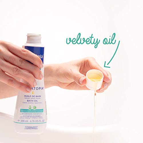 Mustela Stelatopia Bath Oil, Baby Bath Oil, for EczemaProne Skin, with