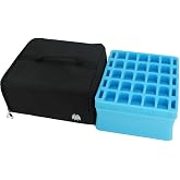 Miniature Case | Foam Case for Miniatures | DnD Miniatures Carrying Case | 60mm Tall Miniature Storage Case - 25x Slot Tray and Large Pick and Pluck | Miniature Carrying Case for up to 40mm Bases