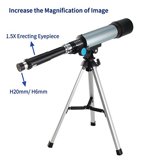 Oumoda Telescope, Travel Scope, 90 X Refractor Telescope, Astronomy Telescope Tabletop Nature Exploration Gifts Toys for Kids, Adults Sky Star Gazing, Birds Watching - Thumbnail 3