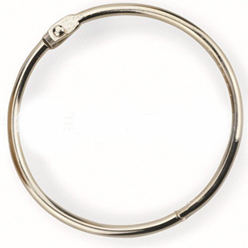 Loose Leaf Binder Rings, Book Ring, 1 Inch Diameter, Silver, 50 per Box