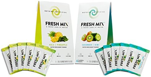 Fresh Mix Powder Instant Drink, Kale Pineapple & Cucumber Kiwi (2 Box Variety Pack) | KP box = 150% weekly USDA Leafy Greens, CK = 30% Other Vegetables, Nothing Artificial, Non-GMO, Sugar/Gluten Free