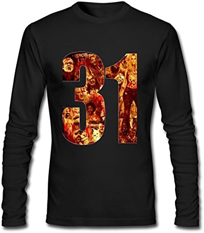 MINNRI Men's 31 Horror Movie Rob Zombie Long Sleeve T-shirt Black S