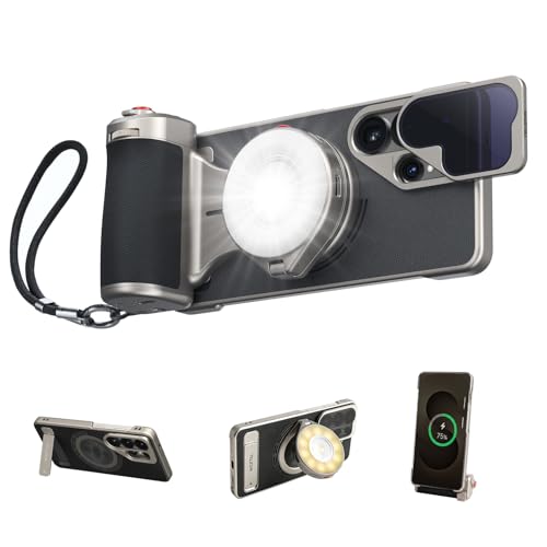 Master Grip para Samsung Galaxy S26 Ultra, Empuñadura de cámara con Batería de 3200 mAh, Filtro ND16, Flash del Teléfono Móvil, Carga Inalámbrica, Funda Magsafe,Empuñadura de Cámara para S26 DSLR