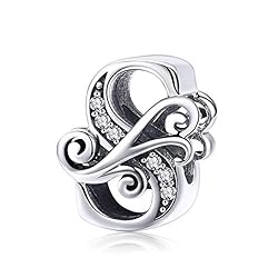 925 Sterling Silver Letter S Charms for Pandora