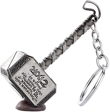 MK Thor Hammer Marvel Avengers Superhero Metal Silver Key Chain