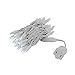 Novelty Lights 11ft Christmas String Lights, 50 Pure White LED Bulbs on White Wire, 2.5