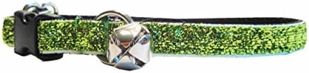 Kitty Kaboodle Adjustable Sparkle Breakaway Cat Collar With Bell (7-11") - Green