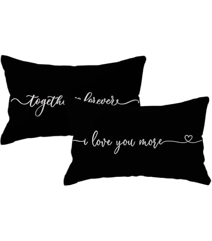 Voatok Reversible Throw Pillow Cover - 'You Will Forever Be My Always' Love Quote, 12x20 Inch, Linen, Gift For Couples