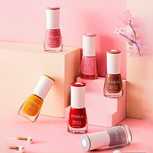 40 Colors Nail Polish Eco-Friendly Easy Peel Off & Quick Dry Water Based Nail Polish 8ml, Removable Gel Nail Polish for Starter DIY Nail Art(#01)