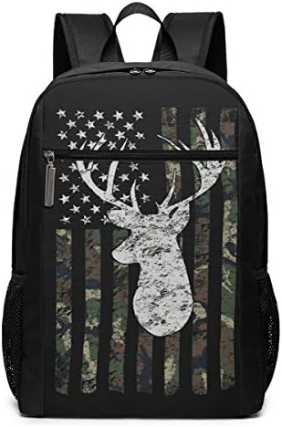 ビーチサーファーズ 鹿迷彩 アメリカ国旗 ハンティング ティーン ボーイズ ガールズ スクールバックパック ブックバッグ カジュアル 旅行バッグ カジュアルデイパック レディース メンズ Denuo Steen Nl
