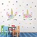 Easu Unicorn Wall Decal Stars Wall Decal Girls Wall Decals Girls Kids Bedroom Wall Stickers