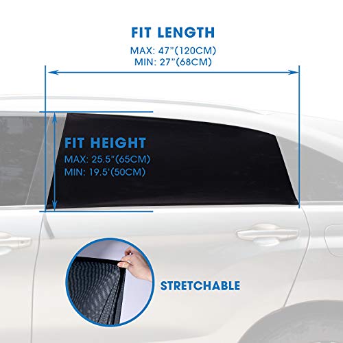 TWING Car Window Sun Shade Breathable Mesh Car Rear Side Window Shade Sun Visor Protector Blocks 99% UV Rays Keeps Your Vehicle Cool Car Mosquito Net Curtains for Most Sedans SUV Truck (Universal Fit)