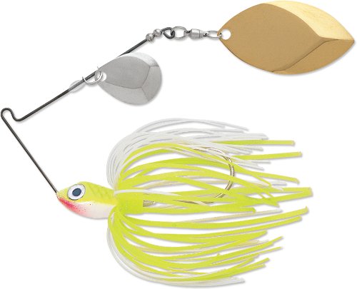 Terminator Super Stainless Spinnerbait-Colorado/Oklahoma, Nickel/Gold Blade (Chartreuse White Shad, 1/2-Ounce)