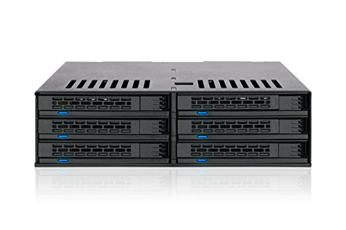 ICY DOCK 6 x 2.5" SATA /SAS HDD/SSD Hot Swap Mobile Rack / Cage in 1 x 5.25" Drive Bay Comparable to Tray-less Design - ExpressCage MB326SP-B