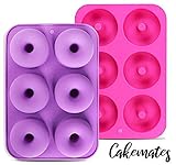 Cakemates - Silicone Donut Mold for baking - Premium Quality - Donut Pan - Bake Perfect Shaped HEALTHY Donuts - 2 pack