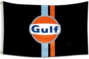 Arbinger Gulf Racing Banner Flag Garage Decor Wall 3x5 ft/HD printing/Vibrat Color/150D Polyster