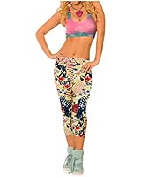 Gate2Light Women Tartan Leggings Pants Fitness Outfit Stretch Tights Yoga Sport Workout Exercise (L, Flag)