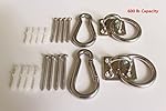 600 lb Capacity Heavy Duty Stainless Steel Hammock Hooks Best Hanging Kit for inside relaxation Set of Ceiling Hook Hanger, Spring Snap Hooks and Screws Hammock Hanging Kit Indoor