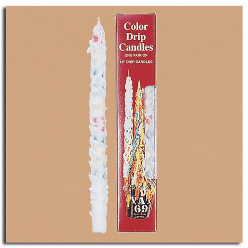 Oddity 66484 12 in. MultiColor Drip Candles Box of 2 Pack of 4