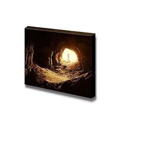 Canvas Prints Wall Art - Man Standing in Front of a Cave Entrance Concept of Exploration | Modern Wall Decor/Home Decoration Stretched Gallery Canvas Wrap Giclee Print & Ready to Hang - 12" x 18"