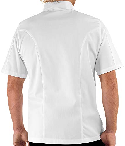 Men's Traditional Chef Coat with Knotted Cloth Buttons (XS-3X, 3 Colors) (X-Large, White)