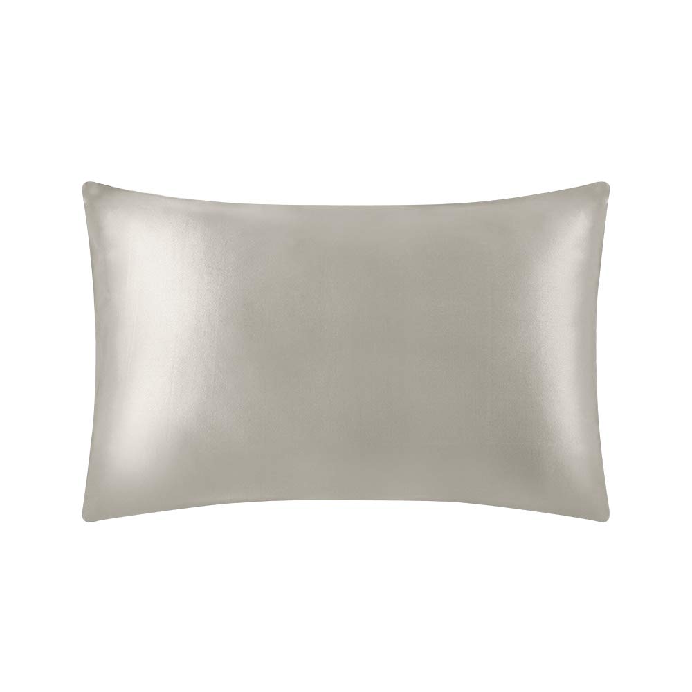 Mommesilk Silk Pillowcase 19 momme 100% Silk Mulberry Silk Luxury Pillowcase Hair and Skin Care with Envelope Closure 1 Piece Silver Grey 40 x 60 cm